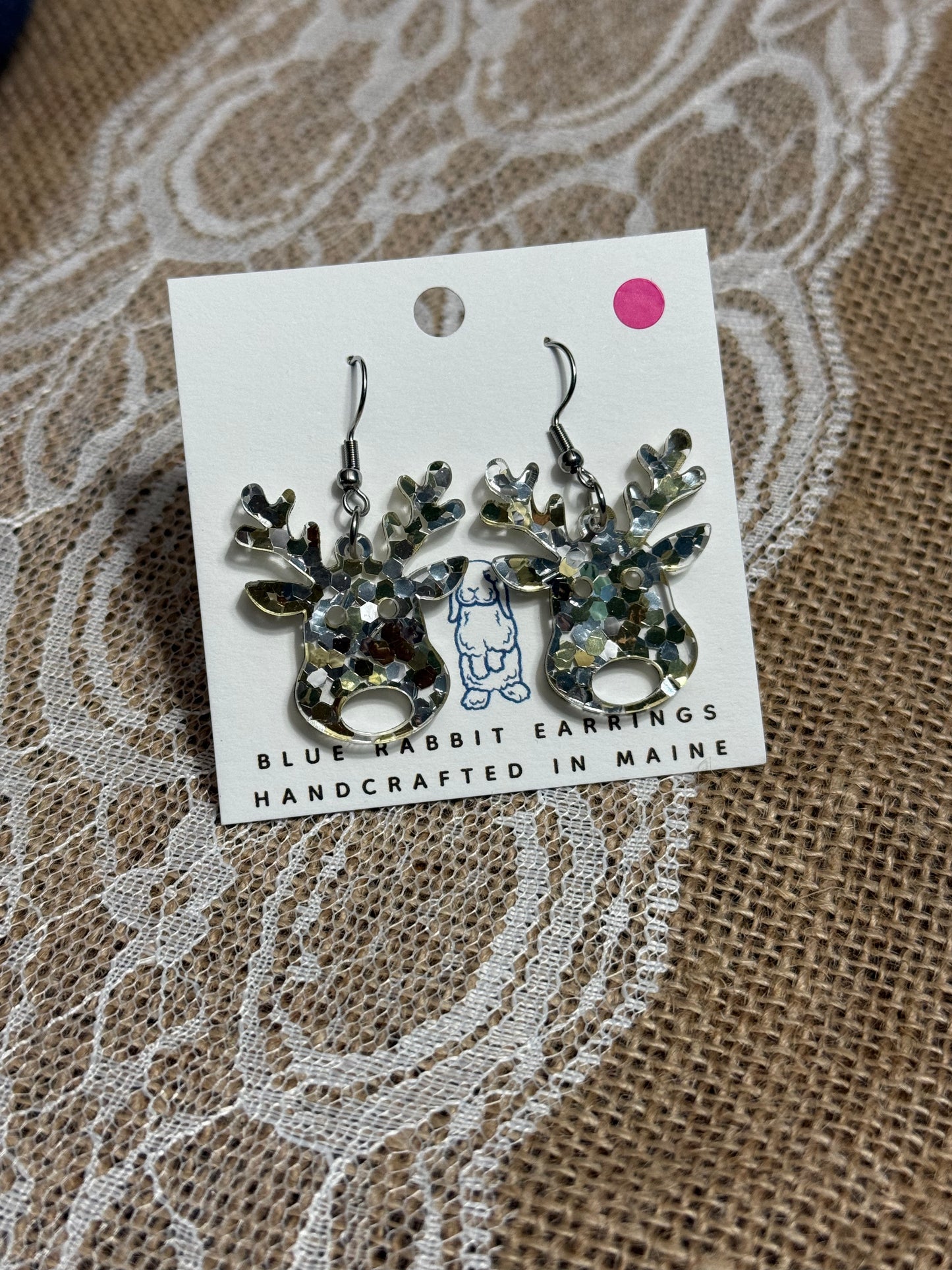 Acrylic Reindeer Earrings