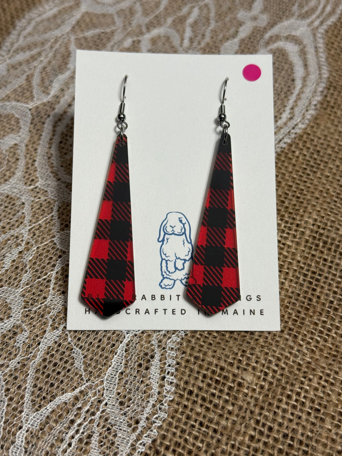 Acrylic Buffalo Plaid Earrings