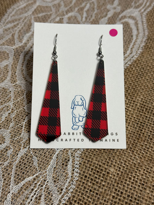 Acrylic Buffalo Plaid Earrings