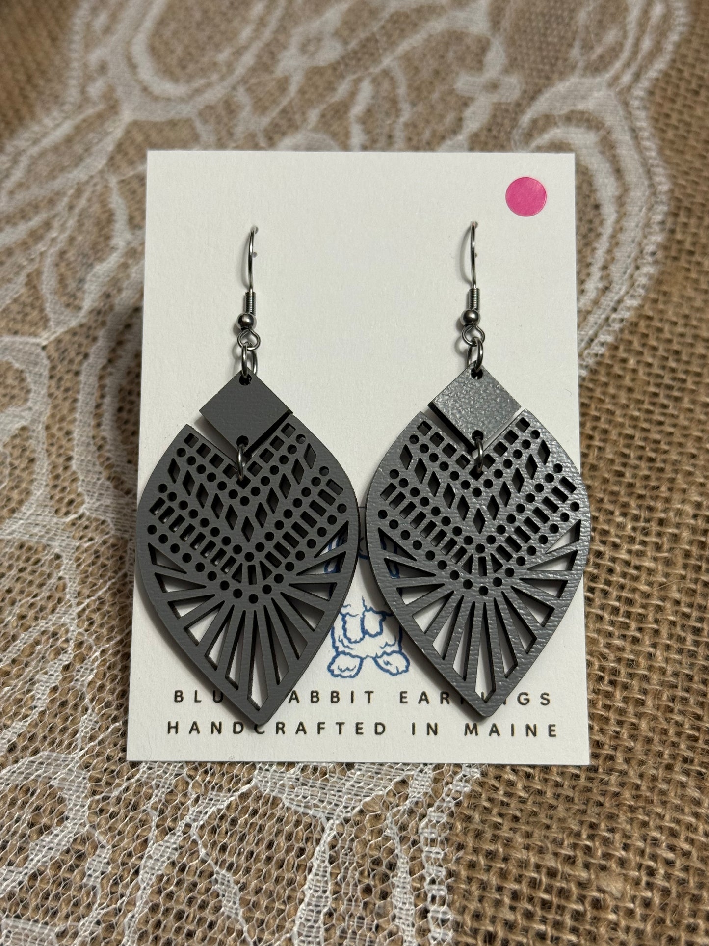 Gray Wood Earrings