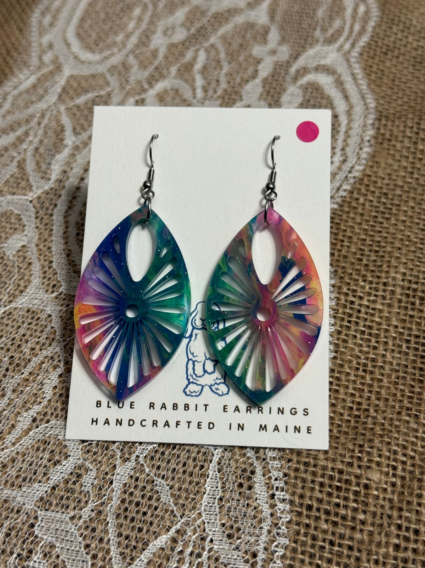 Acrylic Tie Dye Earrings