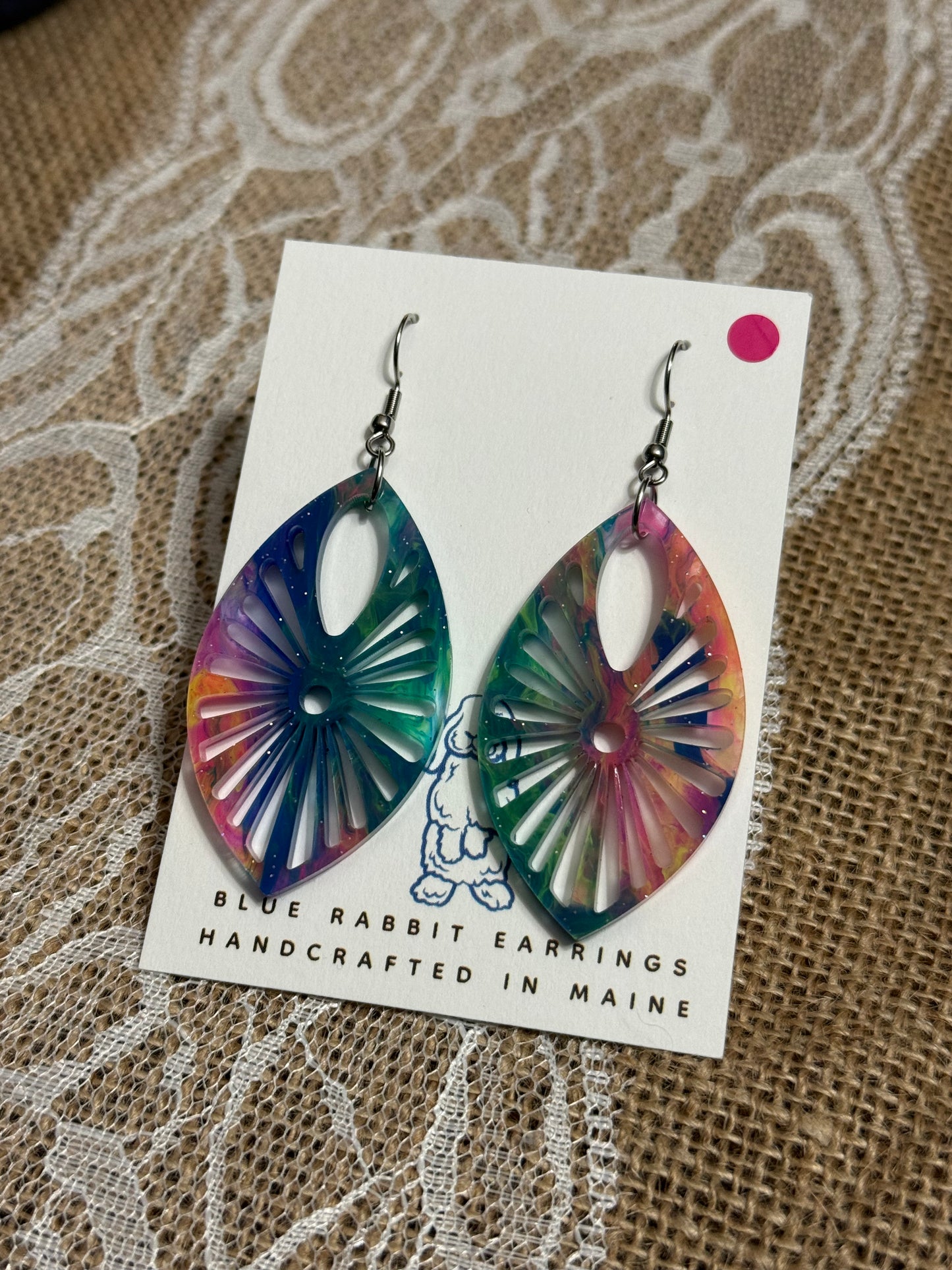 Acrylic Tie Dye Earrings