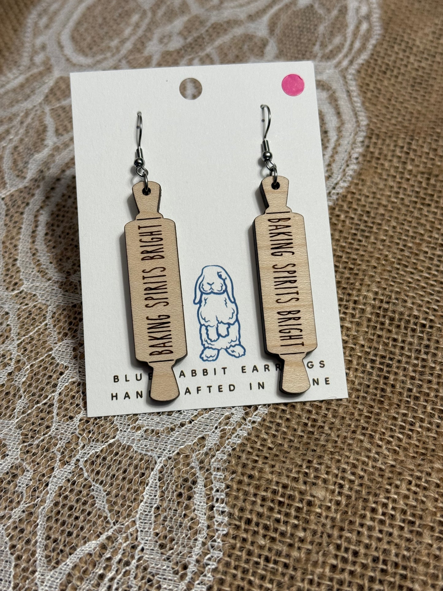 Wood Rolling Pin Earrings