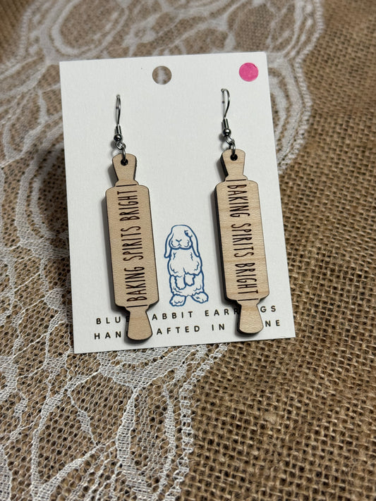 Wood Rolling Pin Earrings