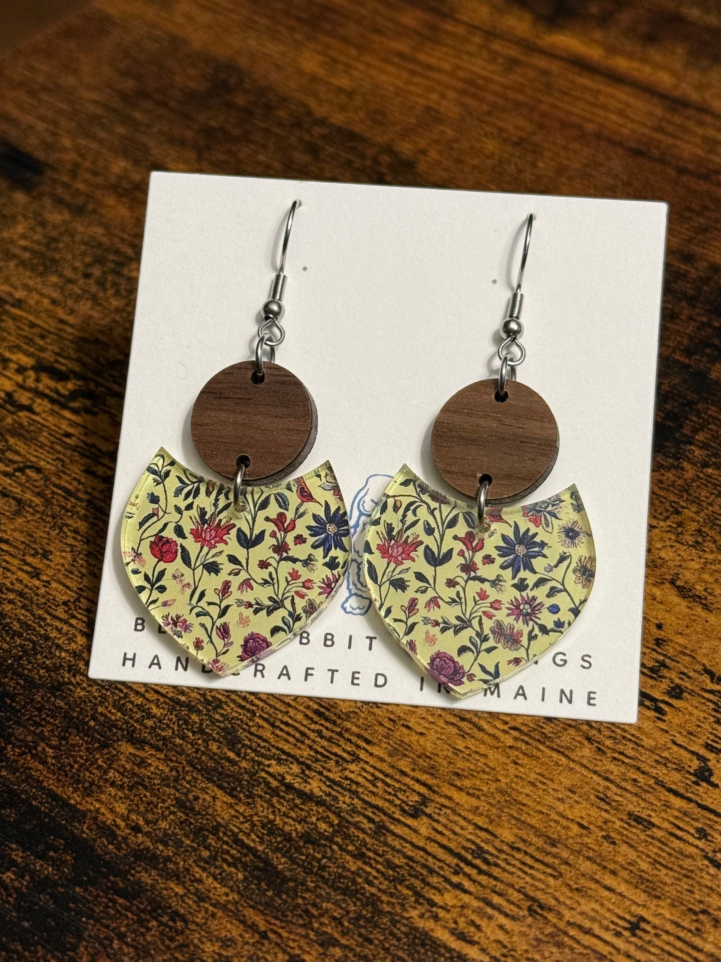 Acrylic Floral Tapestry Earrings