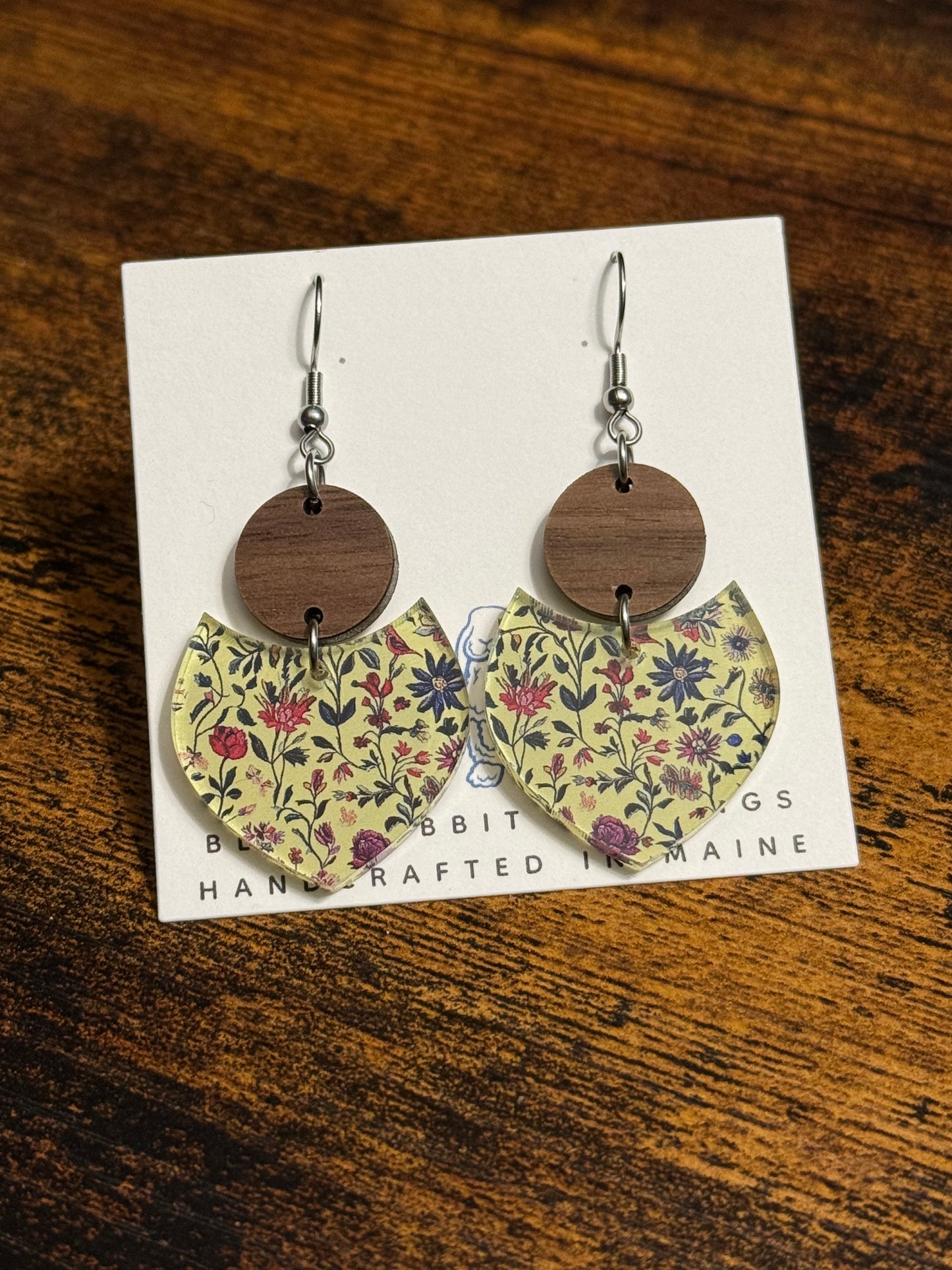 Acrylic Floral Tapestry Earrings