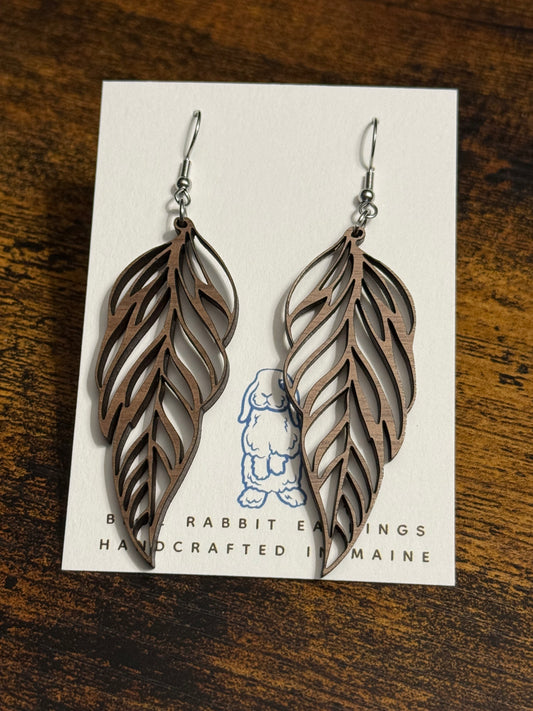 Walnut Feather Earrings