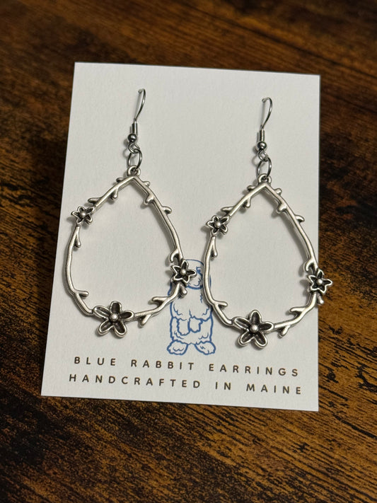 Antique Silver Flower Earrings