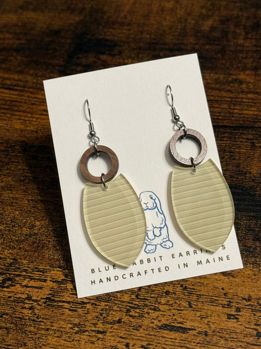 Acrylic Cream Strip Earrings