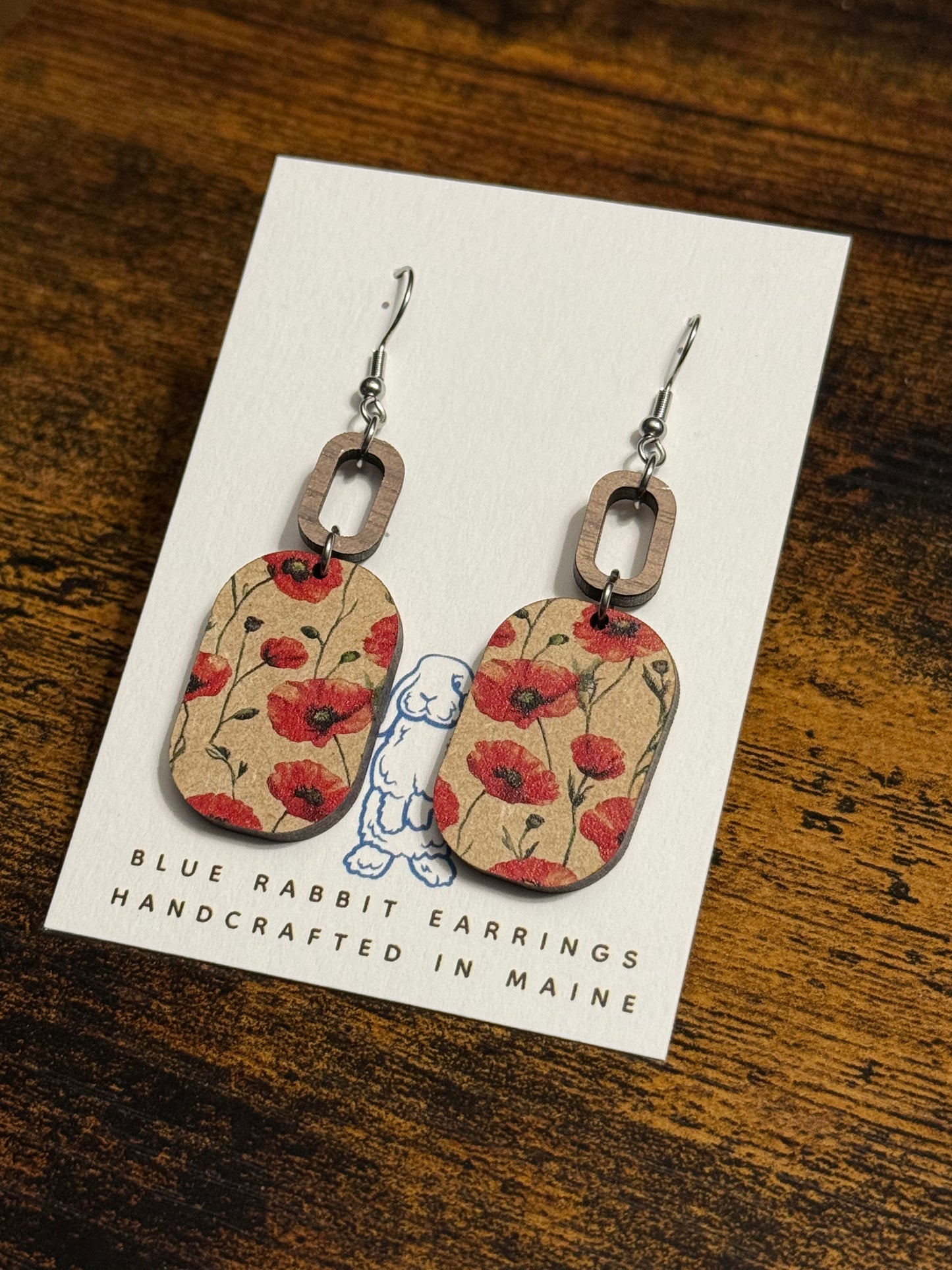 Poppy Print Earrings
