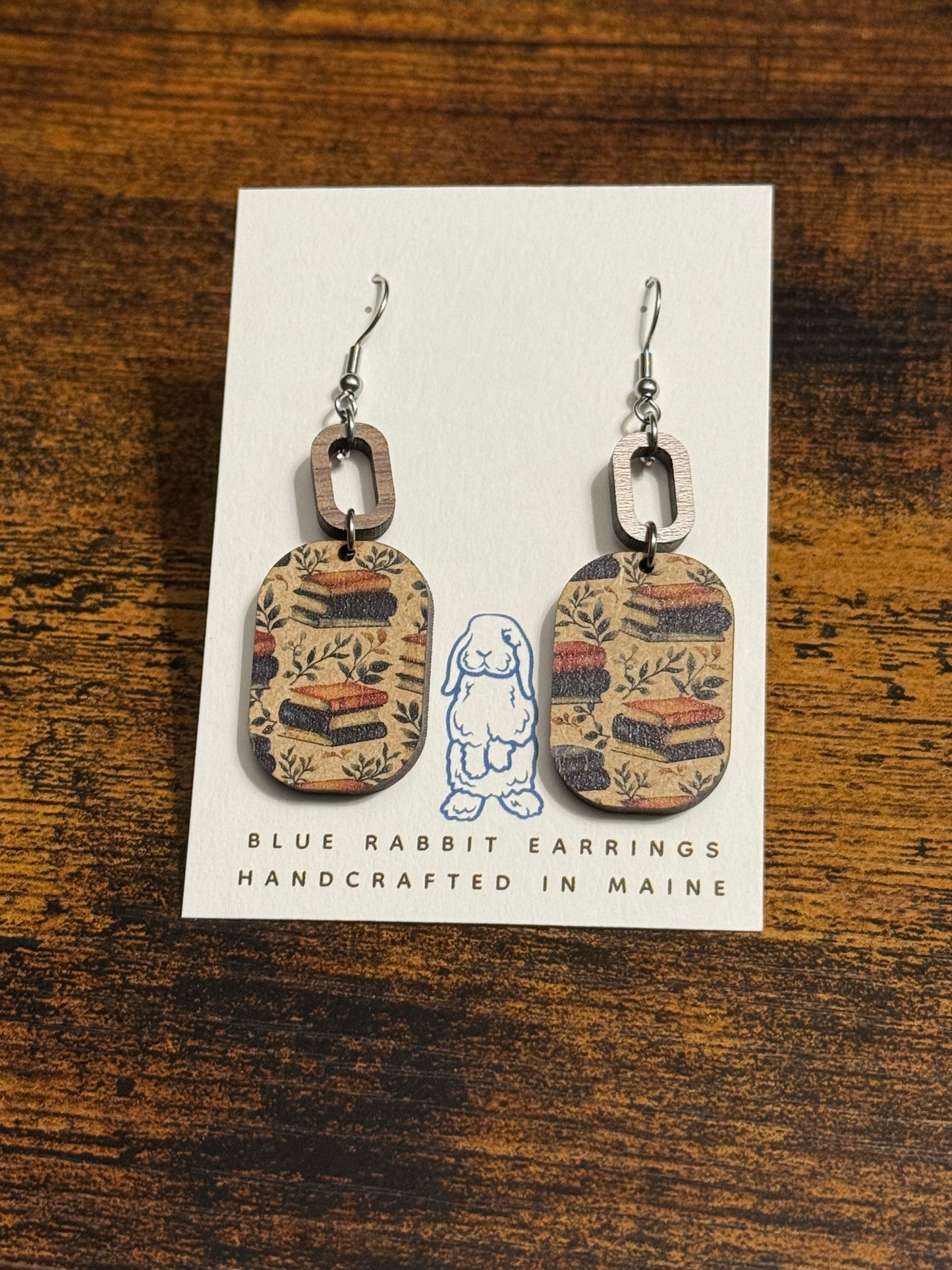 Walnut Book & Vine Earrings