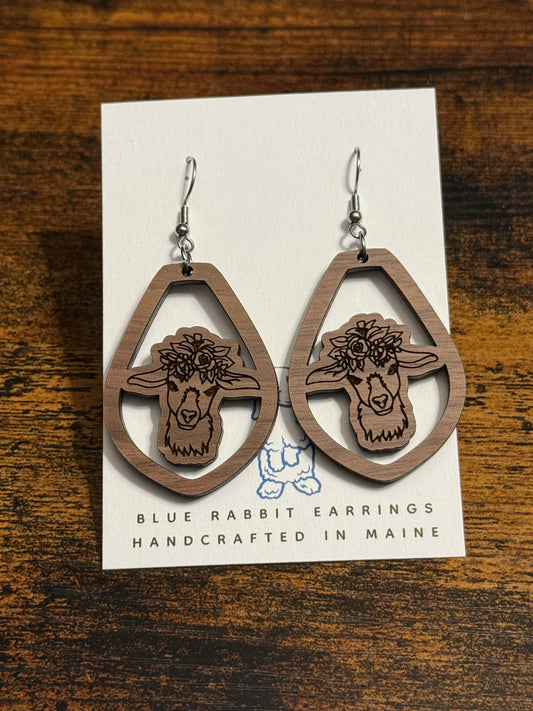 Walnut Goat Earrings