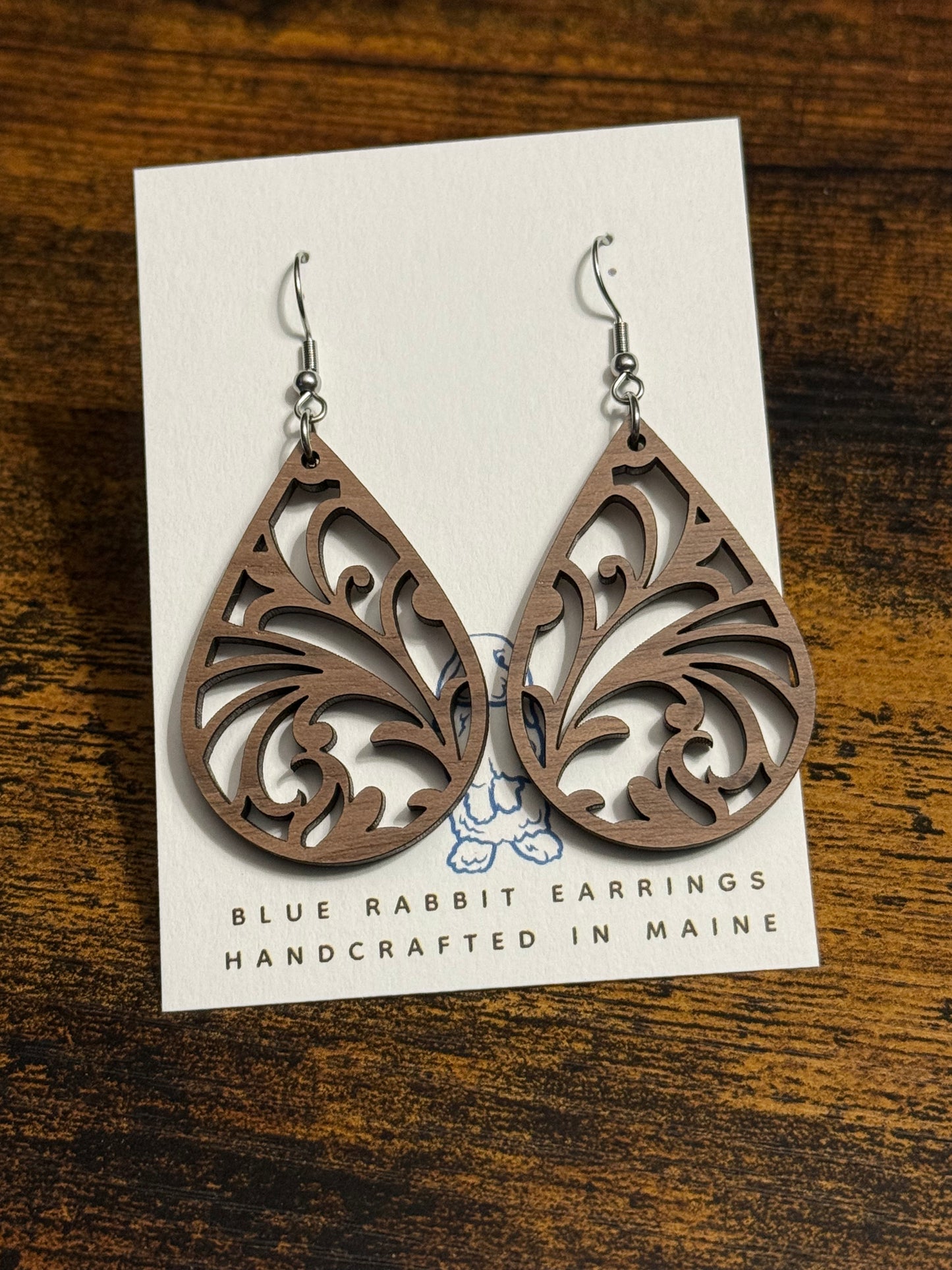 Walnut Damask Earrings
