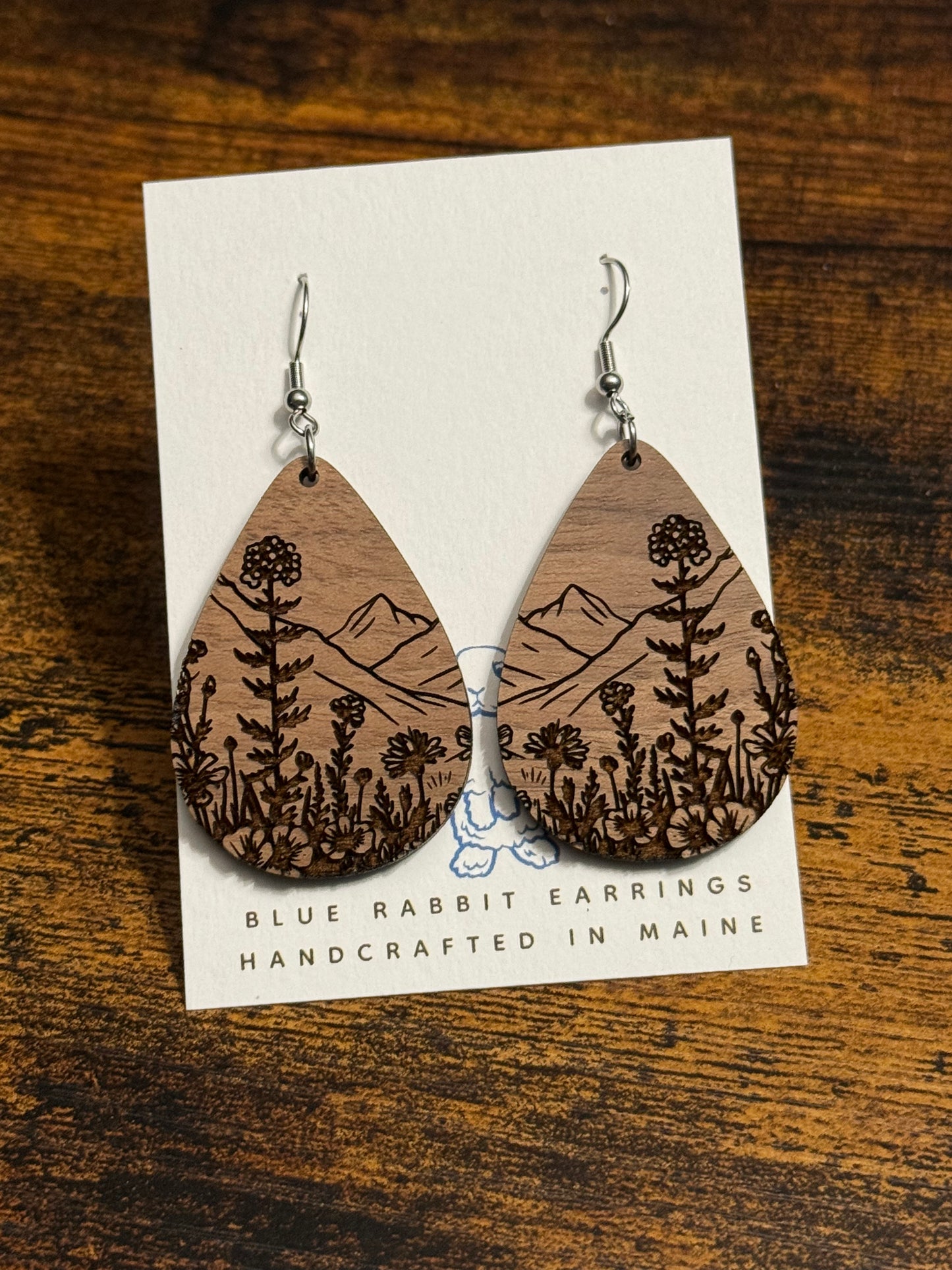 Walnut Mountain & Wildflowers Earrings