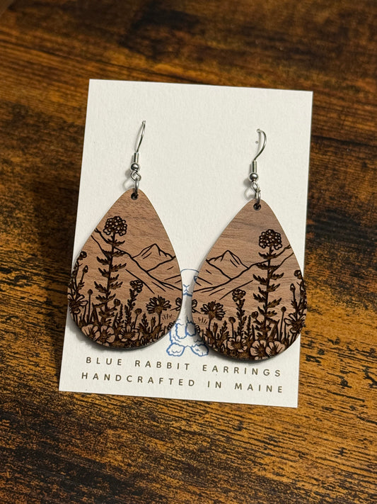Walnut Mountain & Wildflowers Earrings
