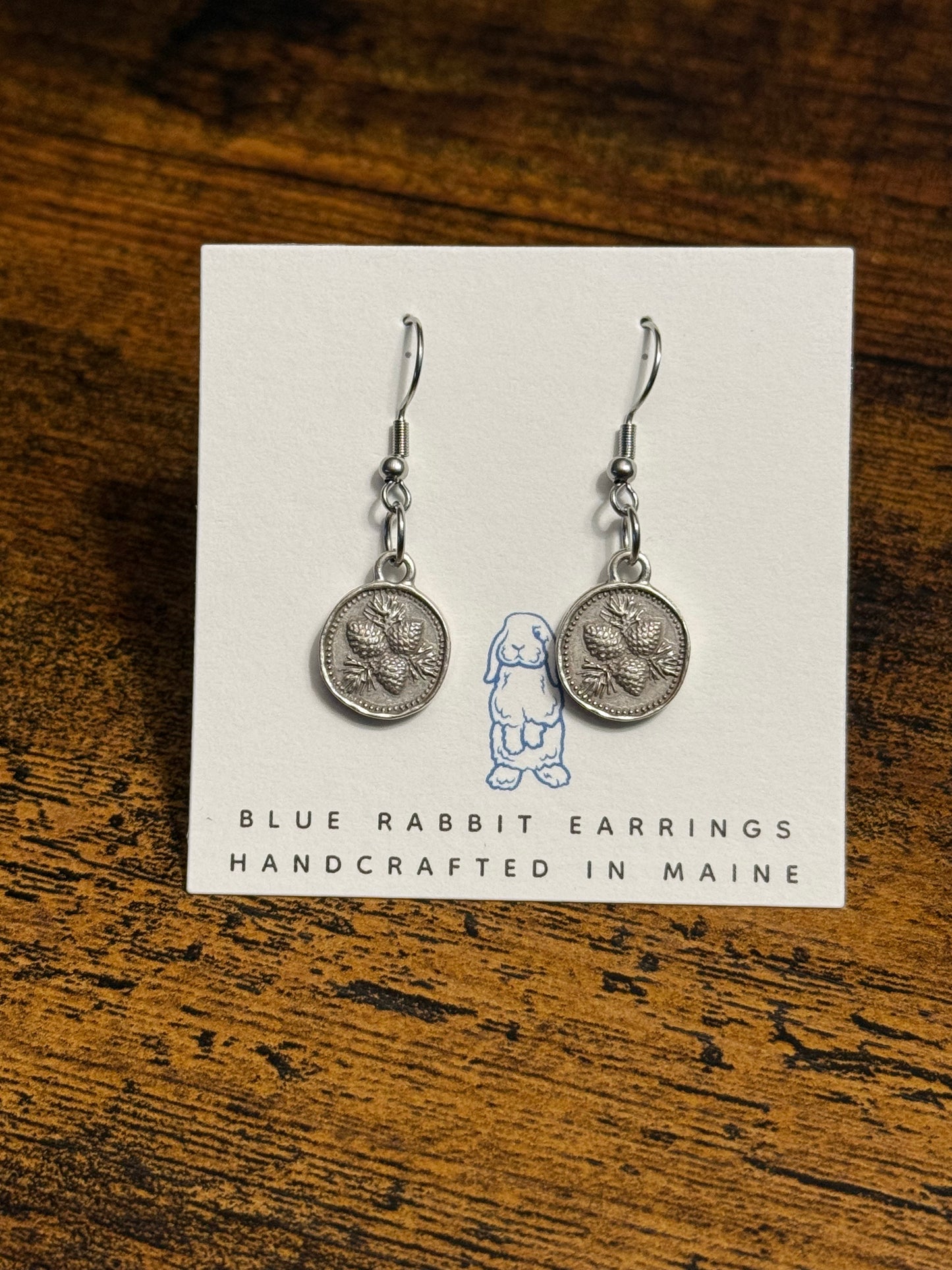 Antique Silver Pine Cone Earrings