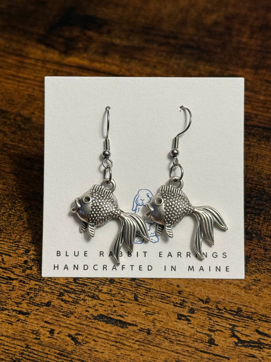 Antique Silver Fish Earrings