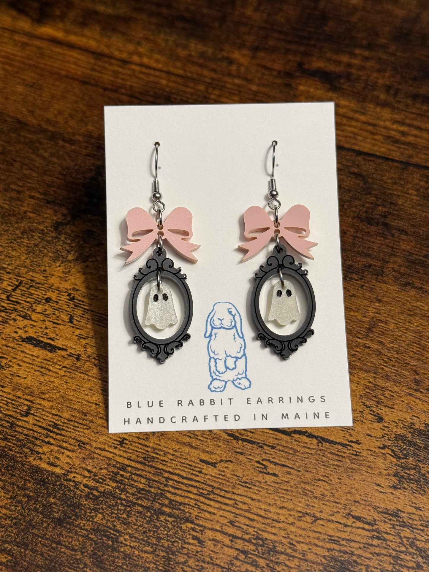 Acrylic Victorian Ghost Earrings