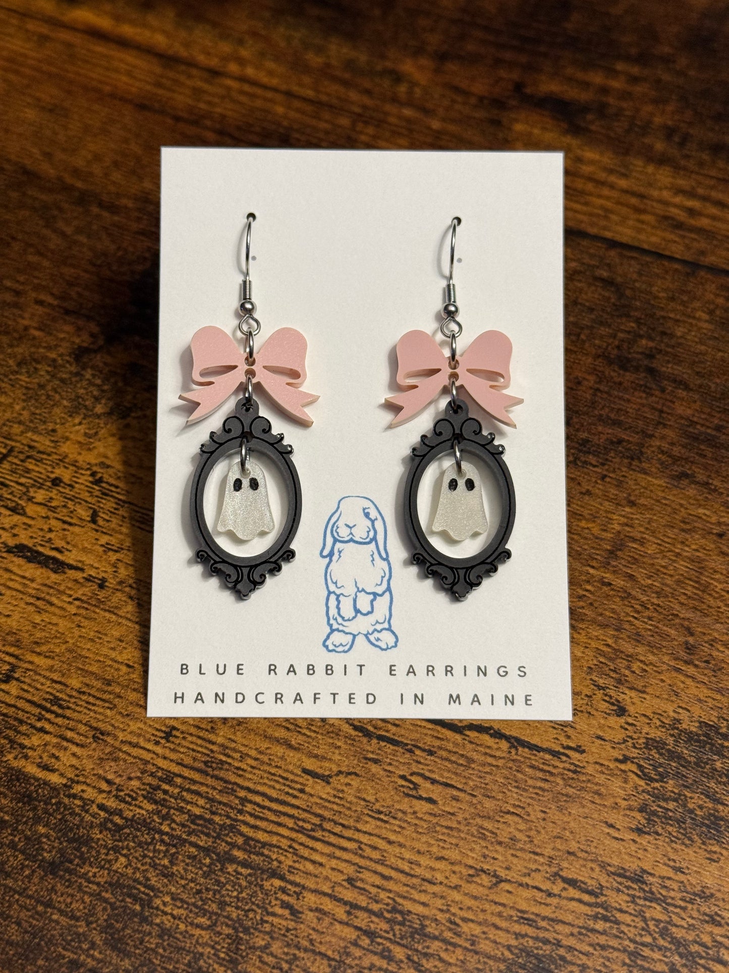 Acrylic Victorian Ghost Earrings