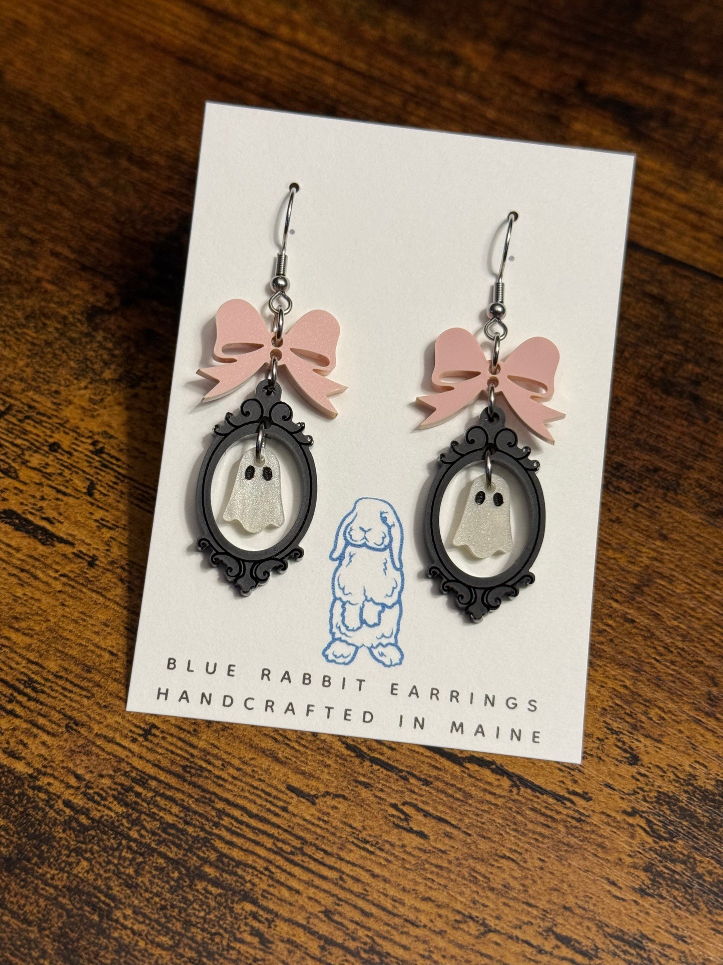 Acrylic Victorian Ghost Earrings