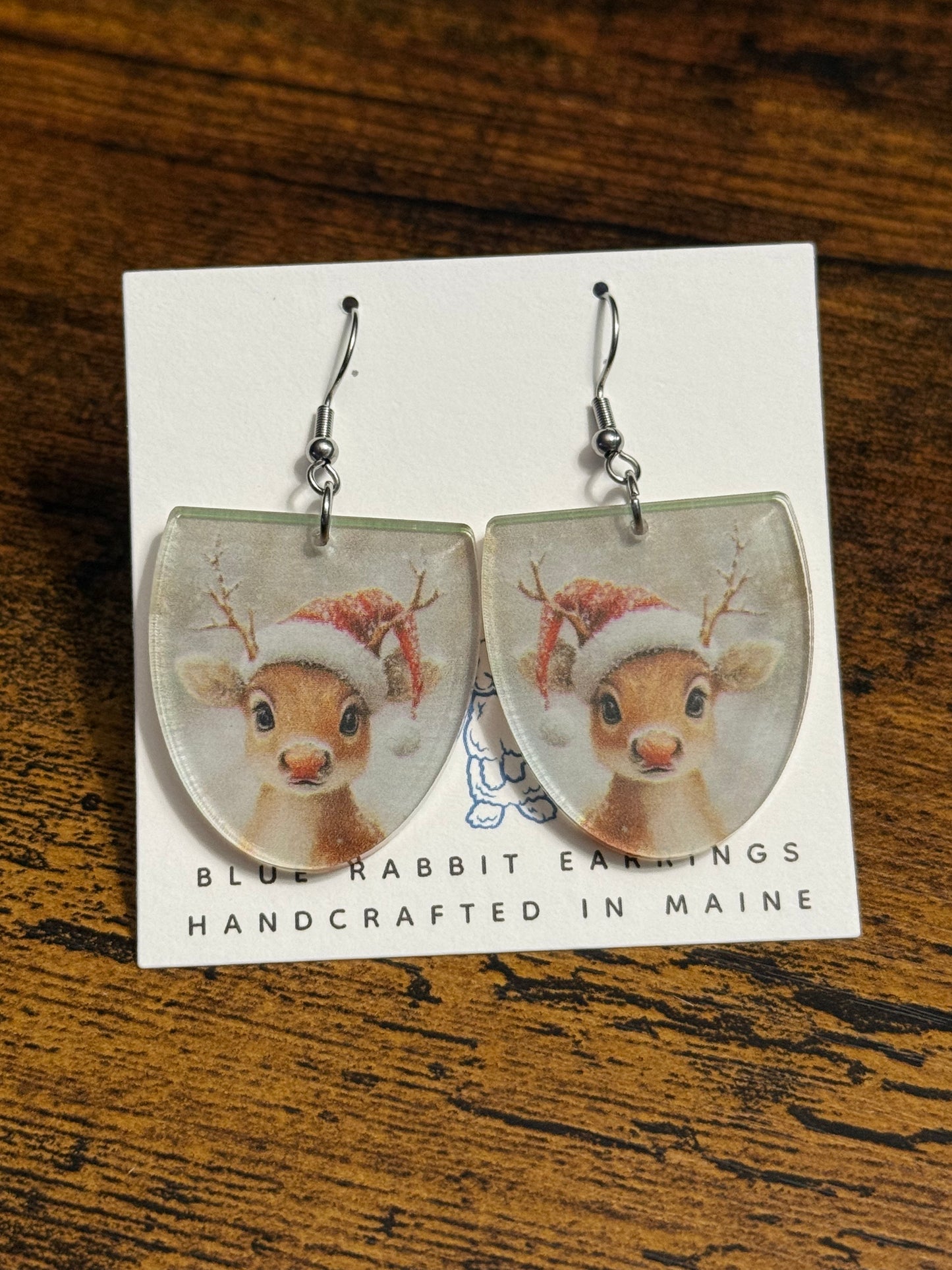 Acrylic Reindeer Earrings