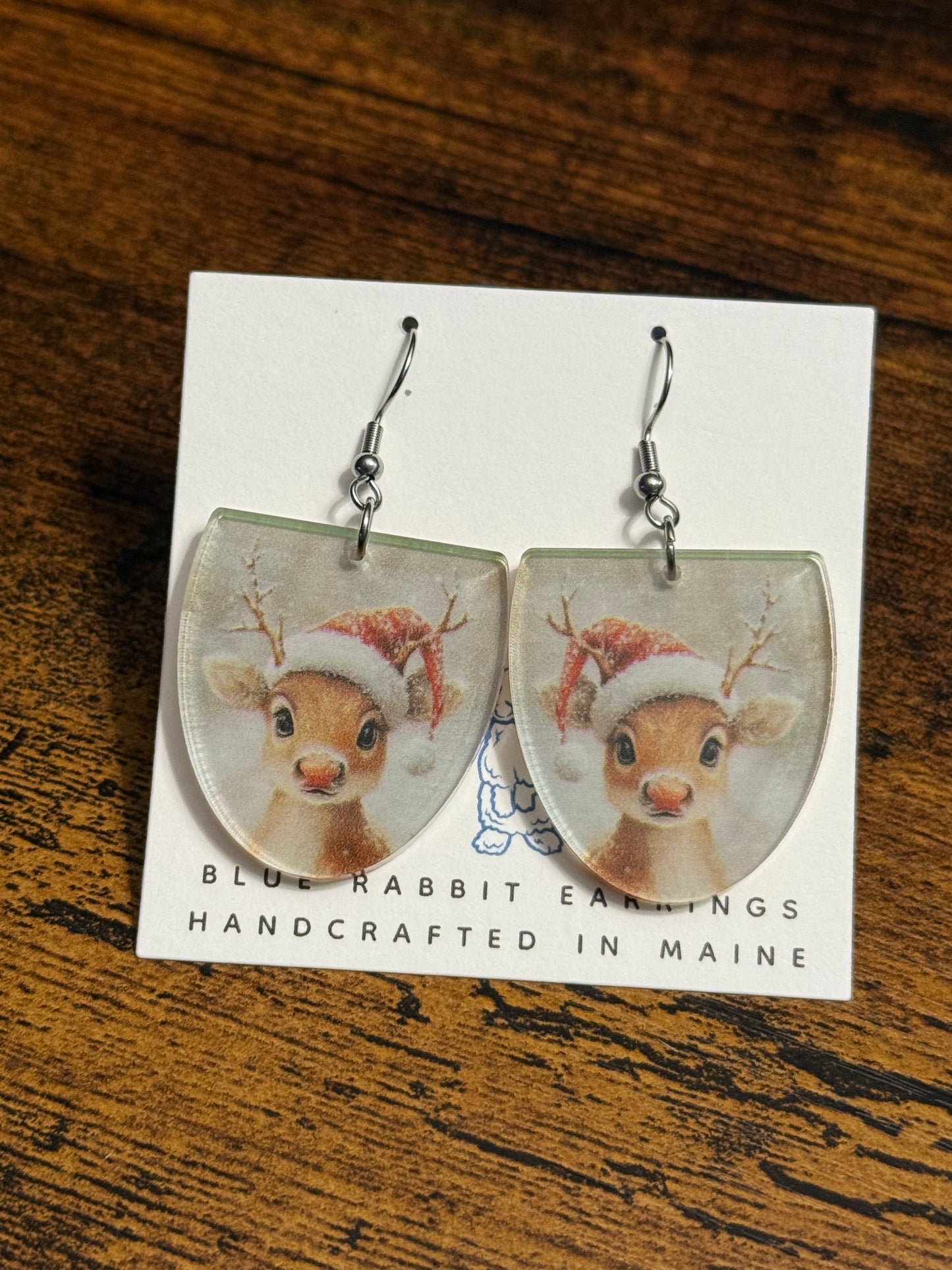 Acrylic Reindeer Earrings