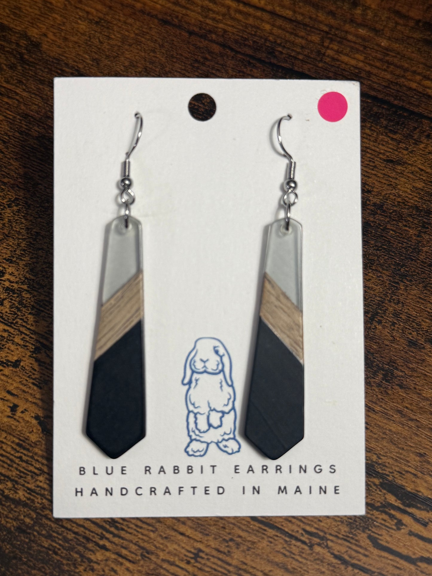 Resin Black & Gray Earrings