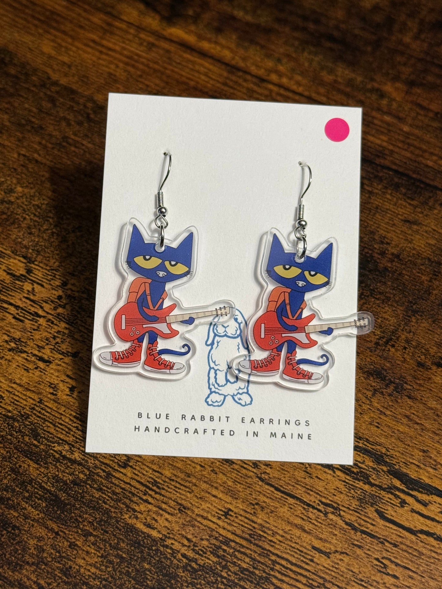 Acrylic Cool Cat Earrings