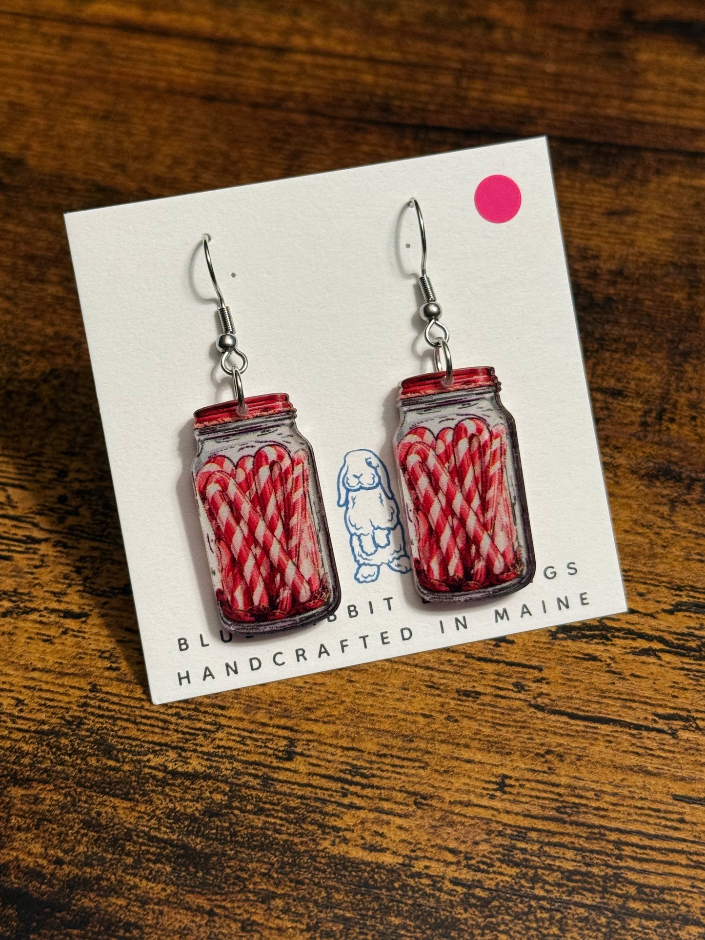 Acrylic Candy Cane Earrings
